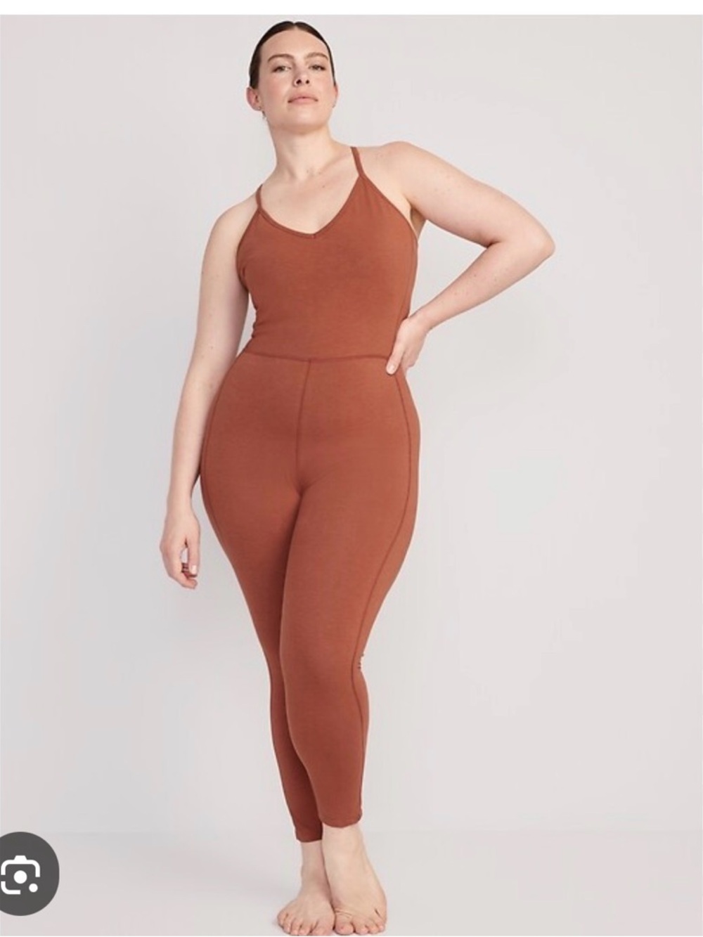 Old Navy Rust Spaghetti-Strap power chill jumpsuit.